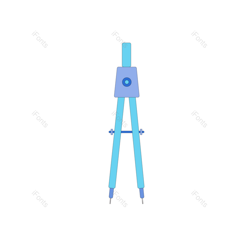 卡通图片,学习用品元素,蓝色PNG,手绘免抠素材